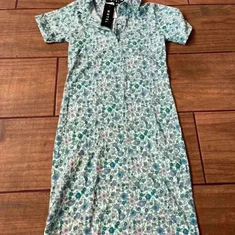 NWT MOTEL ROCKS Jeeves Mini Dress In Flower Power Blue SMALL - Picture 4 of 6